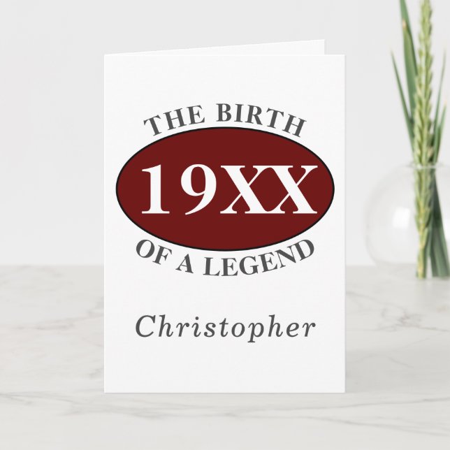 Personalised 50th Birthday Birth Of A Legend Retro Card (Front)