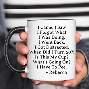Personalised 50th Birthday Celebration Two-Tone Coffee Mug