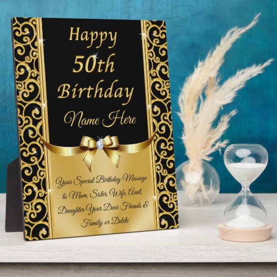 Personalised 50th Birthday Gifts for Her, 50th Plaque ...