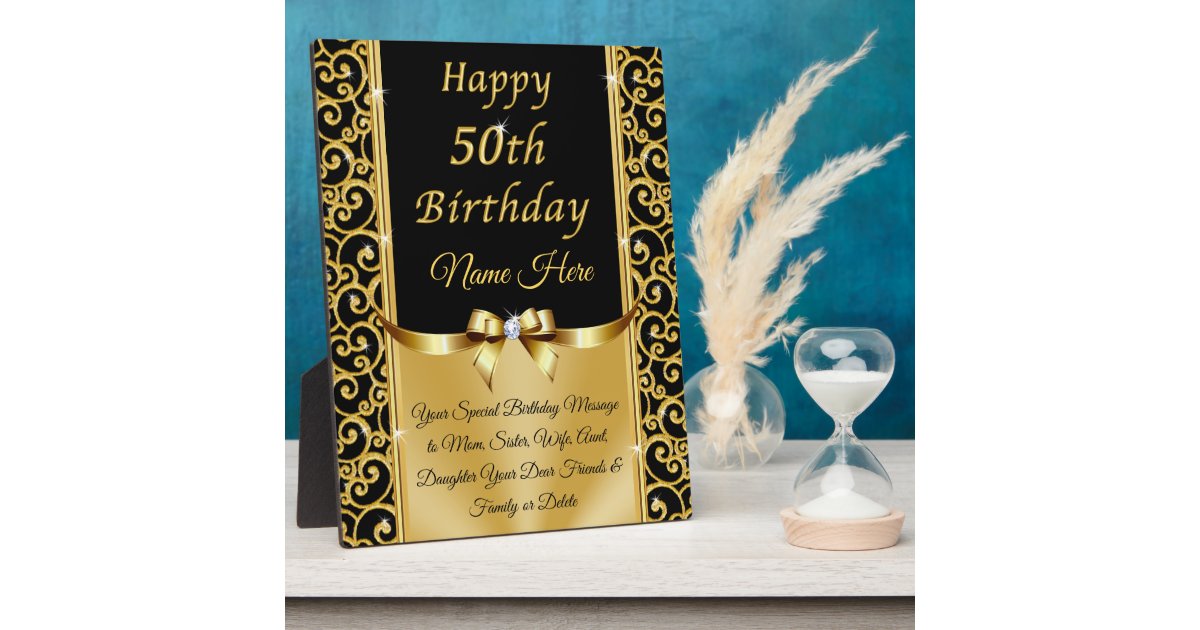 Personalised 50th Birthday Gifts for Her, 50th Plaque