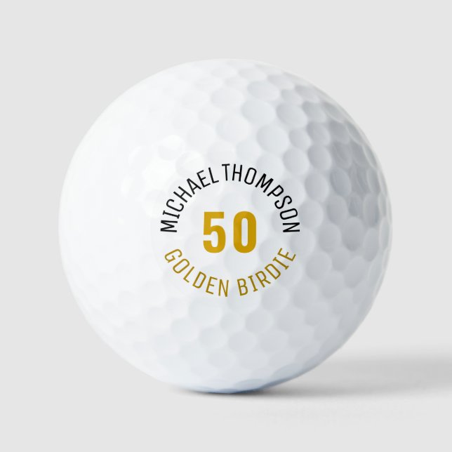 Personalised 50th Birthday Golf Balls (Front)