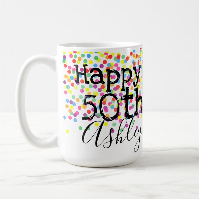 Personalised 50th birthday mug (Left)