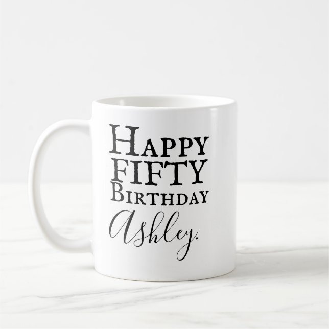 Personalised 50th birthday mug (Left)
