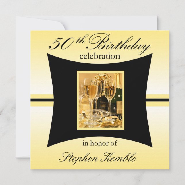 Personalised 50th Birthday Party Invitations (Front)