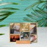 Personalised 50th Birthday Photo Collage<br><div class="desc">Elegant personalised 50th birthday photo collage gift idea. This two sided photo holder and wooden stand is a great way to display favourite photos or pictures. Great birthday gift idea for family or friends.</div>