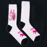 Personalised 50th Birthday Photo Crown Pink Socks<br><div class="desc">These socks are perfect for your favourite person turning 50!  Include a picture of them,  and enjoy the candles shaped like a 50,  as well as a crown and a space for her name.</div>