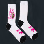 Personalised 50th Birthday Photo Crown Pink Socks<br><div class="desc">These socks are perfect for your favourite person turning 50!  Include a picture of them,  and enjoy the candles shaped like a 50,  as well as a crown and a space for her name.</div>
