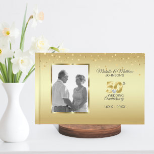 Personalised 50th Golden Wedding Anniversary Guest Book