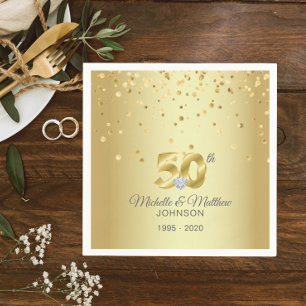 Personalised 50th Golden Wedding Anniversary Napkin