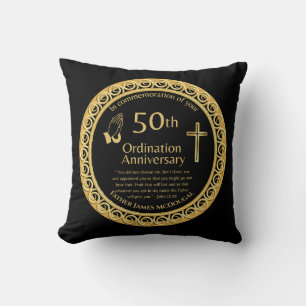 Personalised 50th Ordination Anniversary Priest Th Cushion