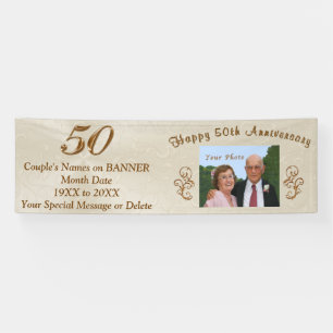 Personalised 50th Wedding Anniversary Banners