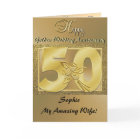 Personalised 50th Wedding Anniversary Card Wife