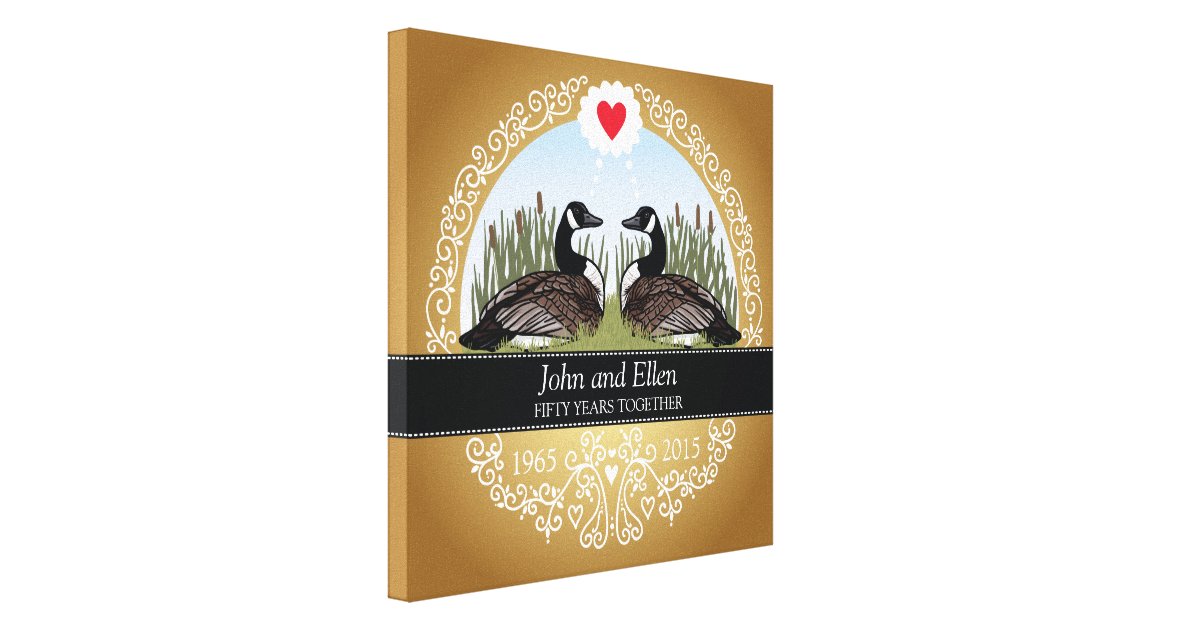 Personalised 50th Wedding Anniversary, Geese Canvas Print Zazzle