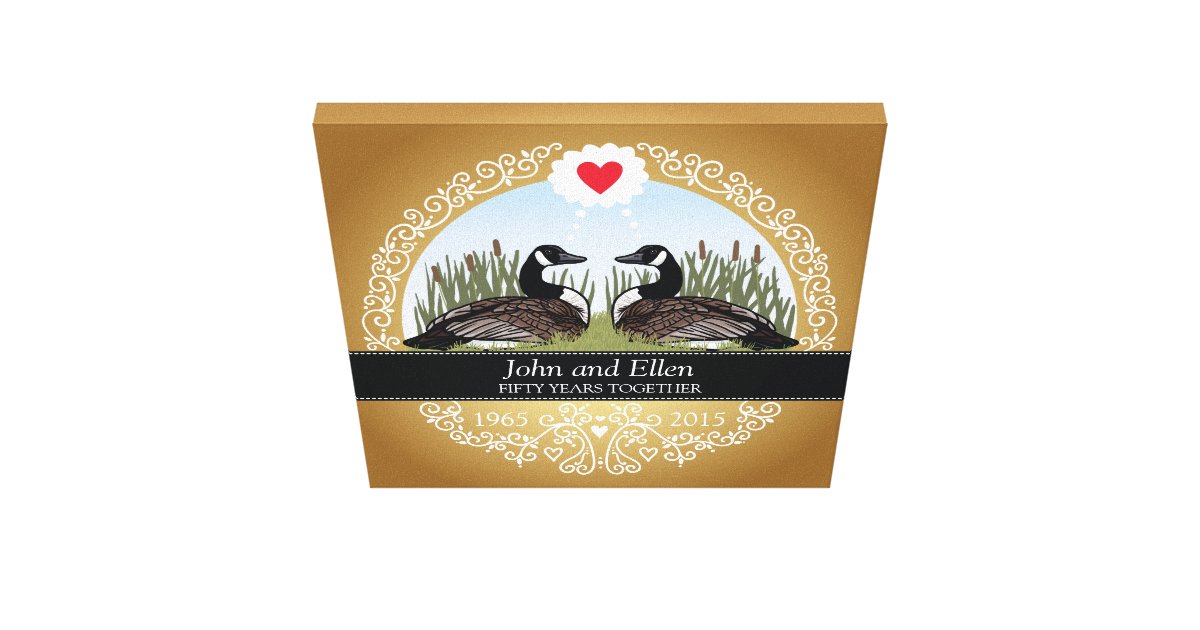 Personalised 50th Wedding Anniversary, Geese Canvas Print Zazzle