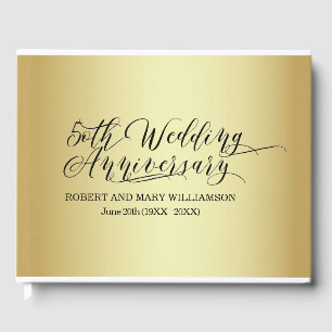 Personalised 50th Wedding Anniversary Gold Guest Book