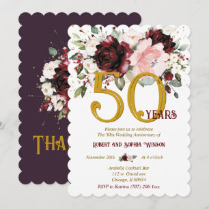Personalised  50th Wedding Anniversary Invitation