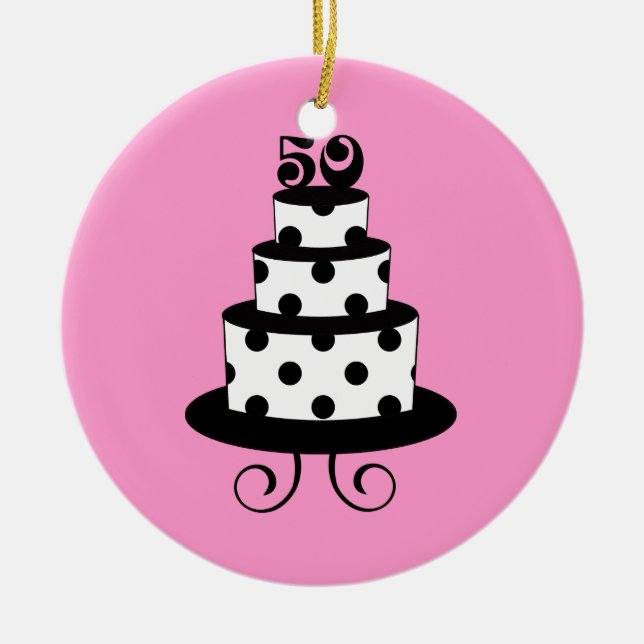 Personalised 50th Wedding Anniversary Keepsake Ceramic Tree Decoration (Front)
