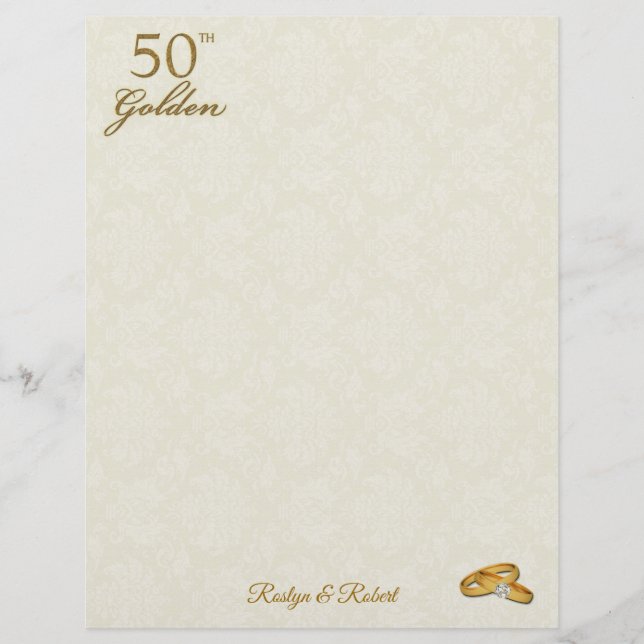 Personalised 50th Wedding Anniversary Letterhead (Front)