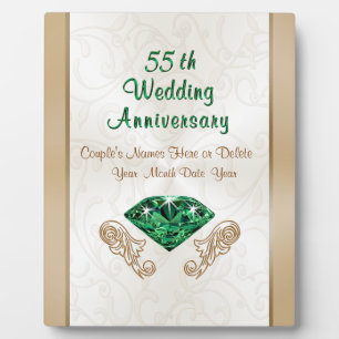 Personalised 55th Wedding Anniversary Gift Ideas Plaque