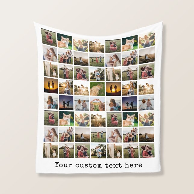 Personalised 56 Photo Collage Fleece Blanket (Creator Uploaded)