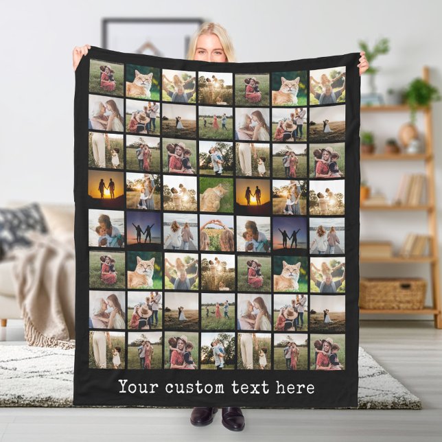 Personalised 56 Photo Collage Fleece Blanket (Personalized 56 Photo Collage Fleece Blanket)