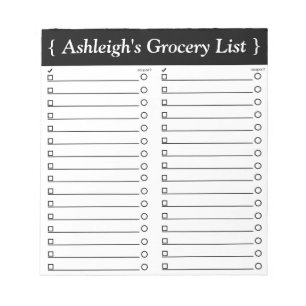 Personalised 5.5" x 6" Grocery List Notepad