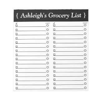 Personalised 5.5" x 6" Grocery List Notepad