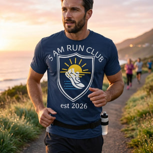 Personalised 5 AM Run Club Custom Sunrise T-Shirt