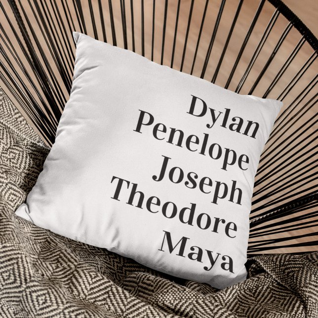 Personalised 5 Name Family Keepsake Cushion (Creator Uploaded)