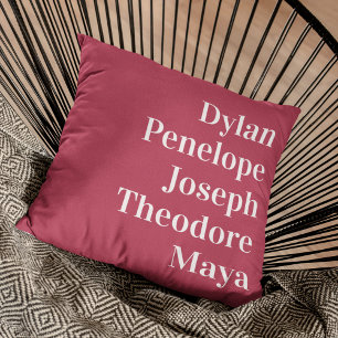 Personalised 5 Name Family Keepsake Cushion