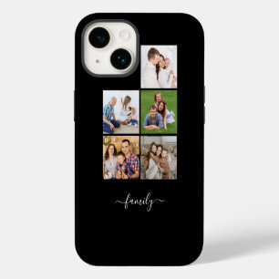 Personalised 5 Photo Collage family, Custom text iPhone 14 Case