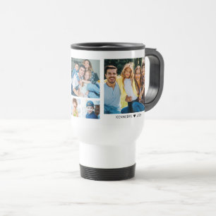 Personalised 5 Photo Collage Family Quote White Travel Mug