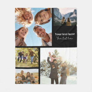 Personalised 5 Photo Collage Fleece Blanket