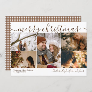 Personalised 5 Photo Merry Christmas Holiday Card