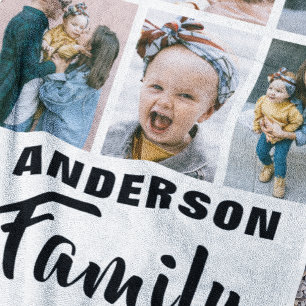 Personalised 5 Photo Tea Towel
