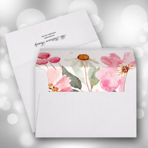Personalised 5 x 7 Pink Garden Flowers Envelope