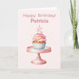Personalised 5th Birthday Cupcake Card