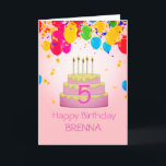Personalised! 5th Birthday Custom Card<br><div class="desc">5th birthday card with personalisation</div>