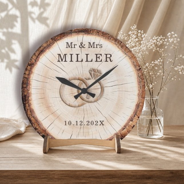 Personalised 5th Wedding Anniversary Wood Wall Large Clock (Creator Uploaded)