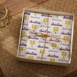 Personalised 60 and Fabulous 60th Birthday Gift Wrapping Paper Sheet