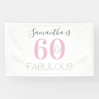 Personalised 60 and fabulous Modern Pink Birthday