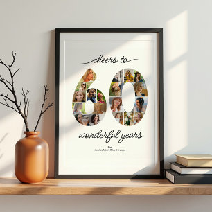 Personalised 60 Photo Collage Celebration Poster