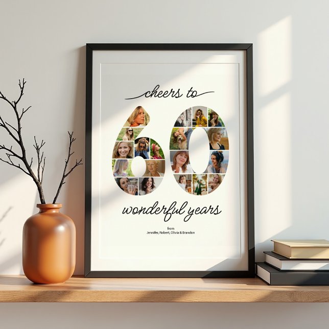 Personalised 60 Photo Collage Celebration Poster (Creator Uploaded)