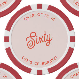 Personalised 60 Sixty Sixtieth Birthday Poker Chips