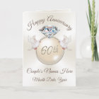 Personalised 60th Anniversary Card, Diamond Theme