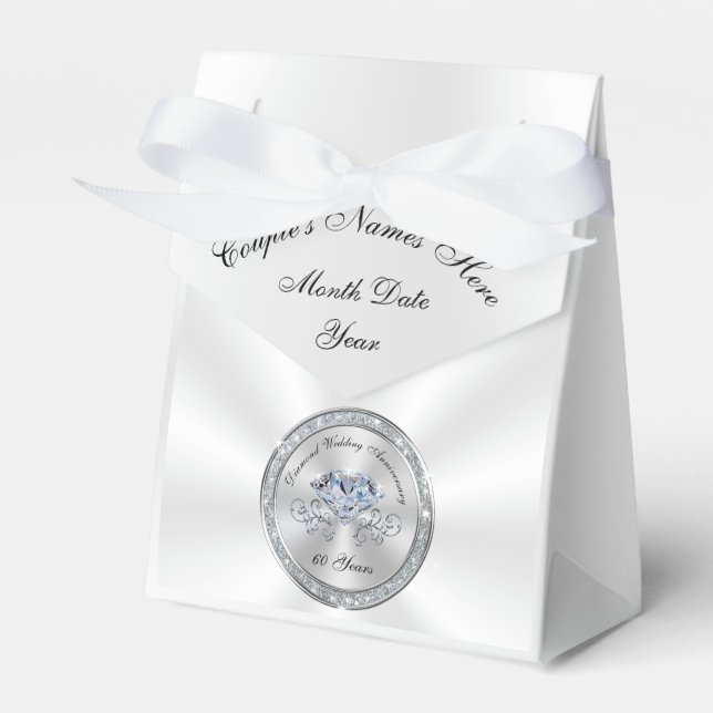 Personalised 60th Anniversary Party Favours Boxes (Front Side)