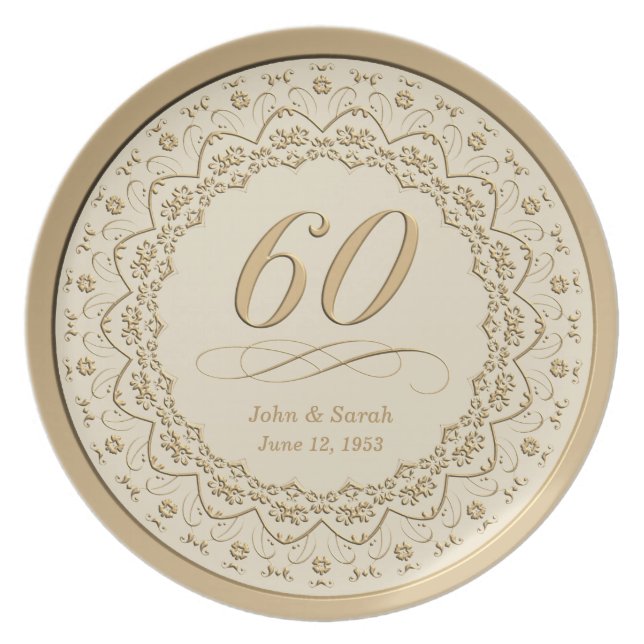 Personalised 60th Anniversary Plate (Front)