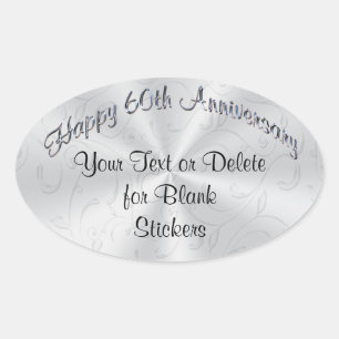 Personalised 60th Anniversary Stickers YOUR TEXT
