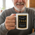 Personalised 60th Birthday 1966 Elegant Black Gold Coffee Mug<br><div class="desc">A huge 60th birthday black and gold coffee mug for those special people born in 1966. Easily customise the text using the template provided. Part of the setting standards range of greeting cards and gifts.</div>
