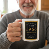 Personalised 60th Birthday 1966 Elegant Black Gold